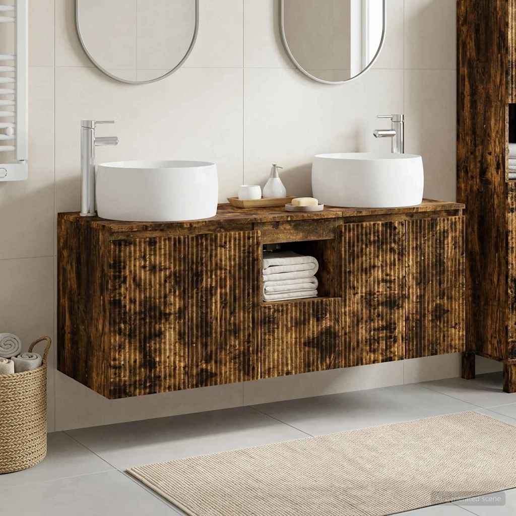 vidaXL Badkamerkastenset 3 st Wit 49,5 x 44,5 x 66 cm Bewerkt hout