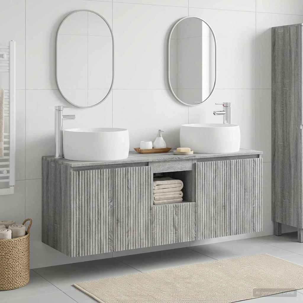 vidaXL Badkamerkastenset 3 st Wit 49,5 x 44,5 x 66 cm Bewerkt hout