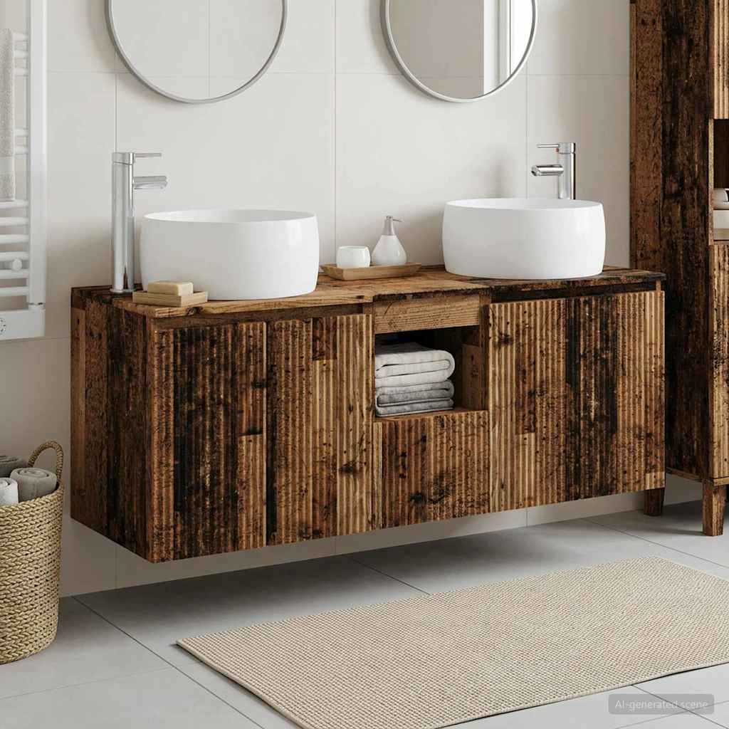 vidaXL Badkamerkastenset 3 st Wit 49,5 x 44,5 x 66 cm Bewerkt hout