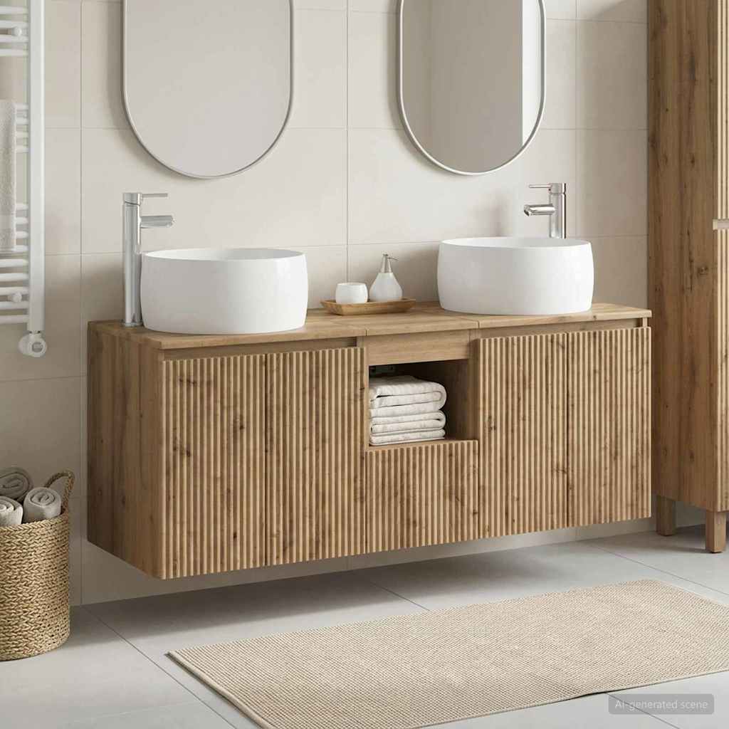 vidaXL Badkamerkastenset 3 st Wit 49,5 x 44,5 x 66 cm Bewerkt hout