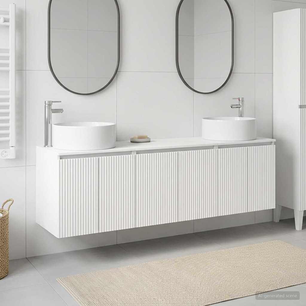 vidaXL Badkamerkastenset 3 st Wit 49,5 x 44,5 x 65,5 cm Bewerkt hout