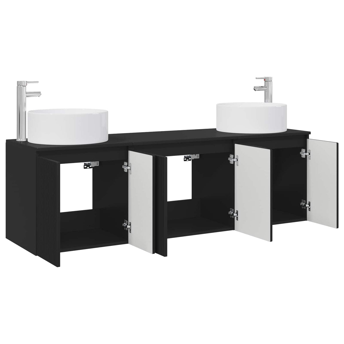 vidaXL Badkamerkastenset 3 st Wit 49,5 x 44,5 x 65,5 cm Bewerkt hout