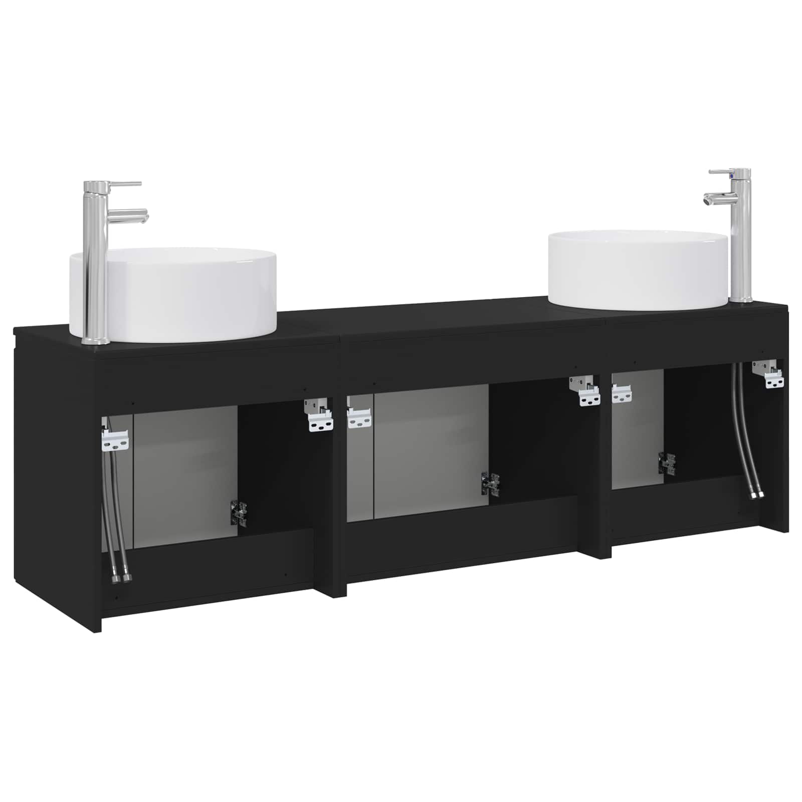 vidaXL Badkamerkastenset 3 st Wit 49,5 x 44,5 x 65,5 cm Bewerkt hout