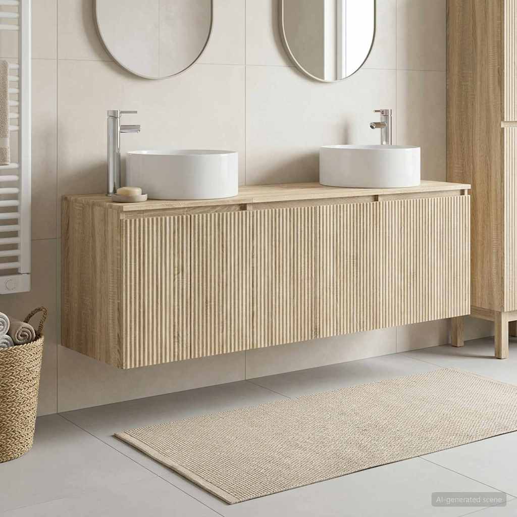 vidaXL Badkamerkastenset 3 st Wit 49,5 x 44,5 x 65,5 cm Bewerkt hout