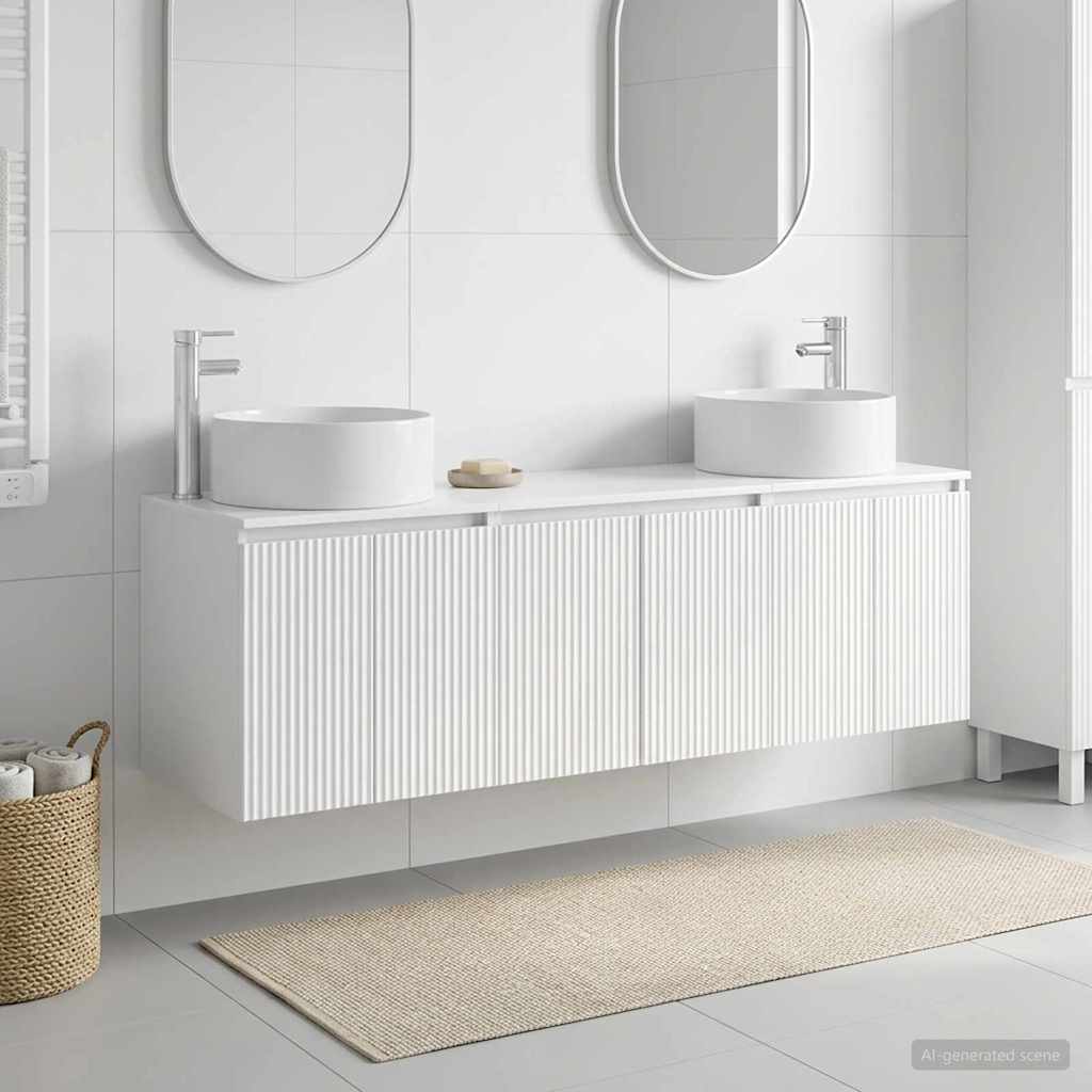 vidaXL Badkamerkastenset 3 st Wit 49,5 x 44,5 x 65,5 cm Bewerkt hout