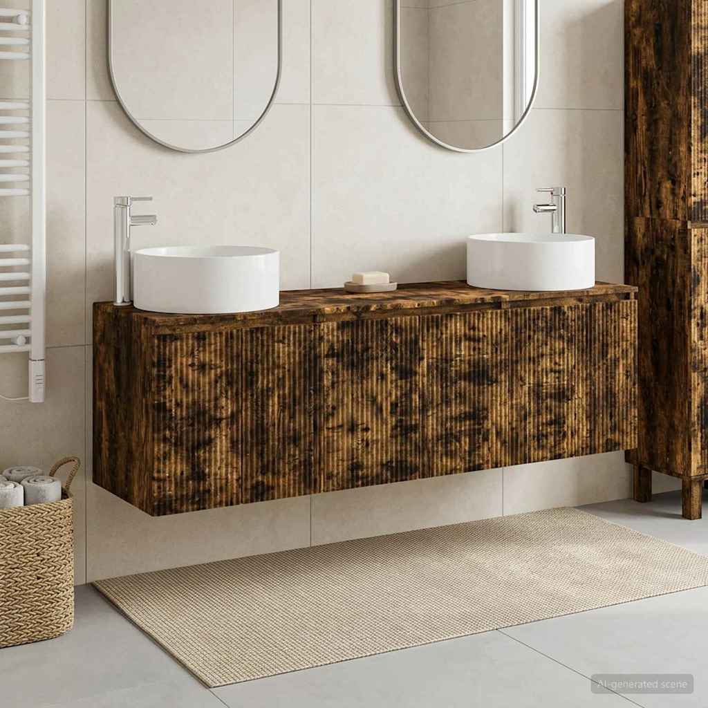 vidaXL Badkamerkastenset 3 st Wit 49,5 x 44,5 x 65,5 cm Bewerkt hout
