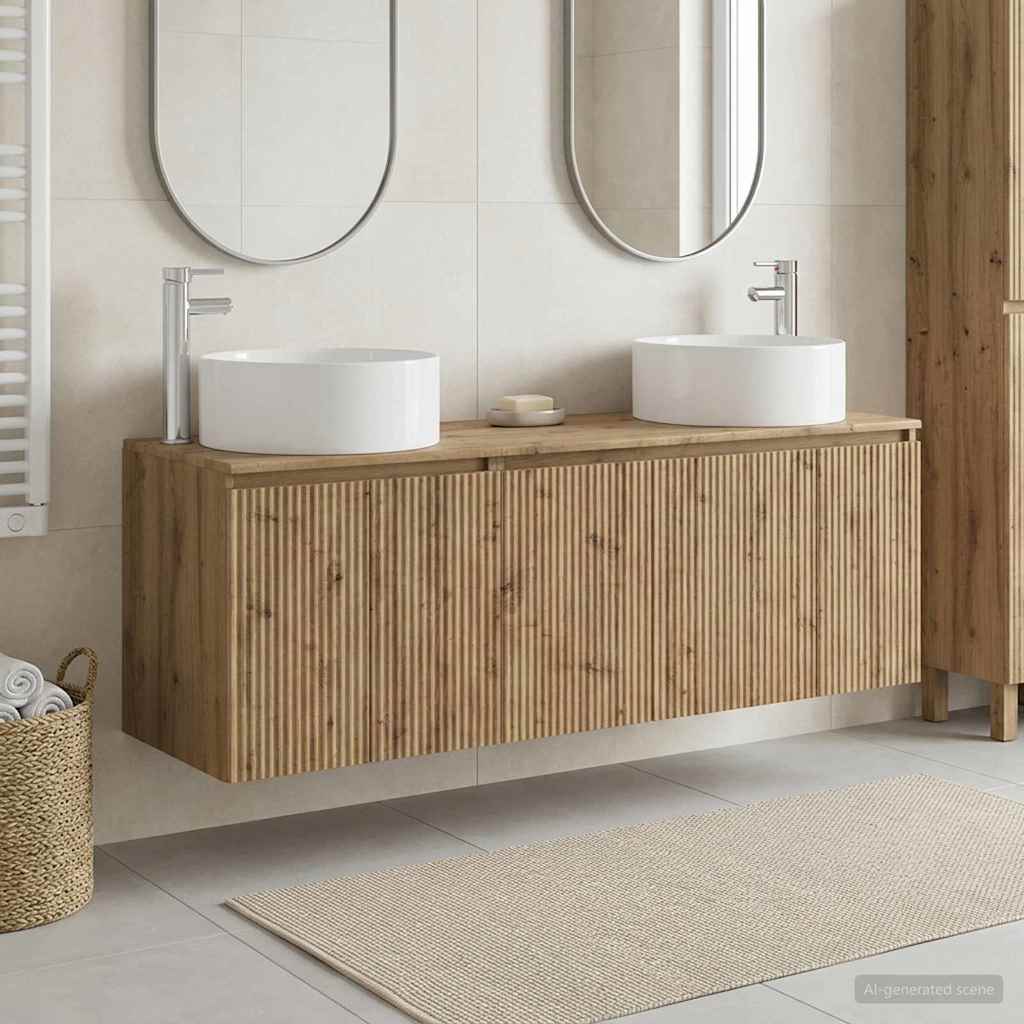 vidaXL Badkamerkastenset 3 st Wit 49,5 x 44,5 x 65,5 cm Bewerkt hout
