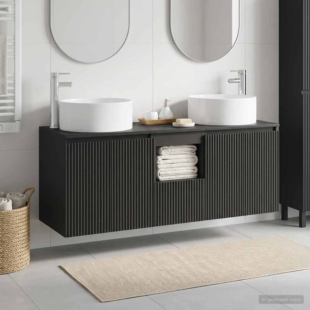 vidaXL Badkamerkastenset 3 st Wit 49,5 x 44,5 x 65,5 cm Bewerkt hout