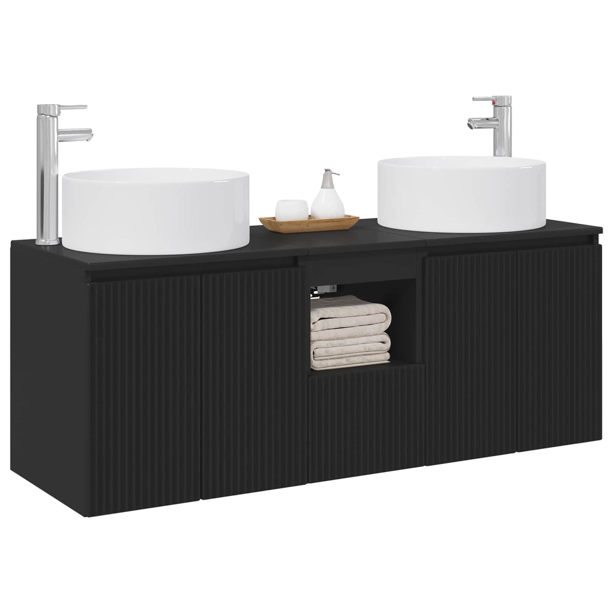 vidaXL Badkamerkastenset 3 st Wit 49,5 x 44,5 x 65,5 cm Bewerkt hout