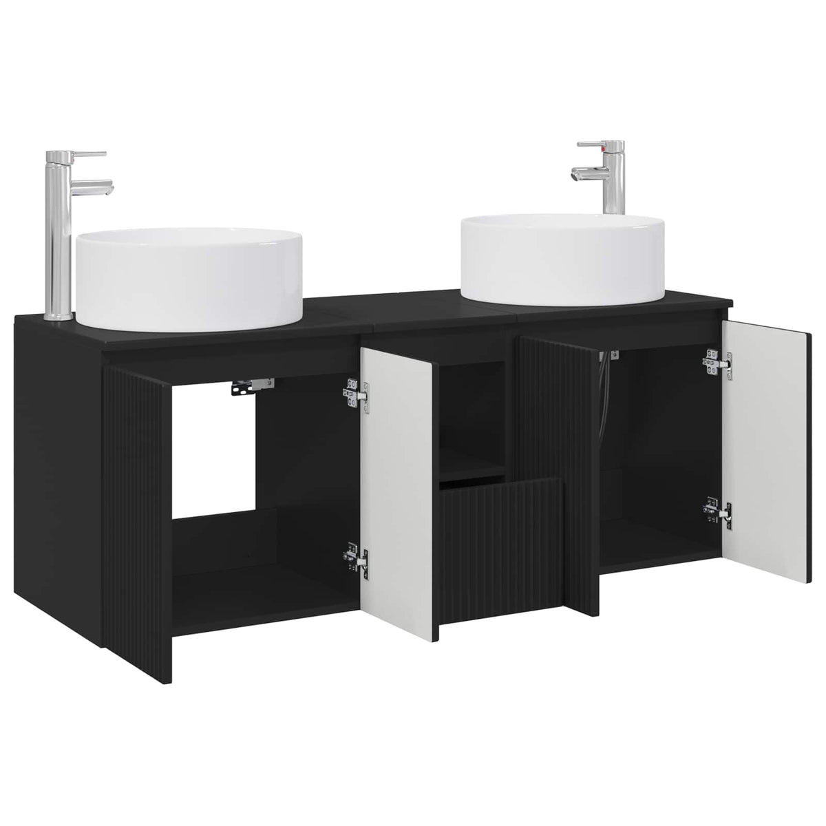 vidaXL Badkamerkastenset 3 st Wit 49,5 x 44,5 x 65,5 cm Bewerkt hout