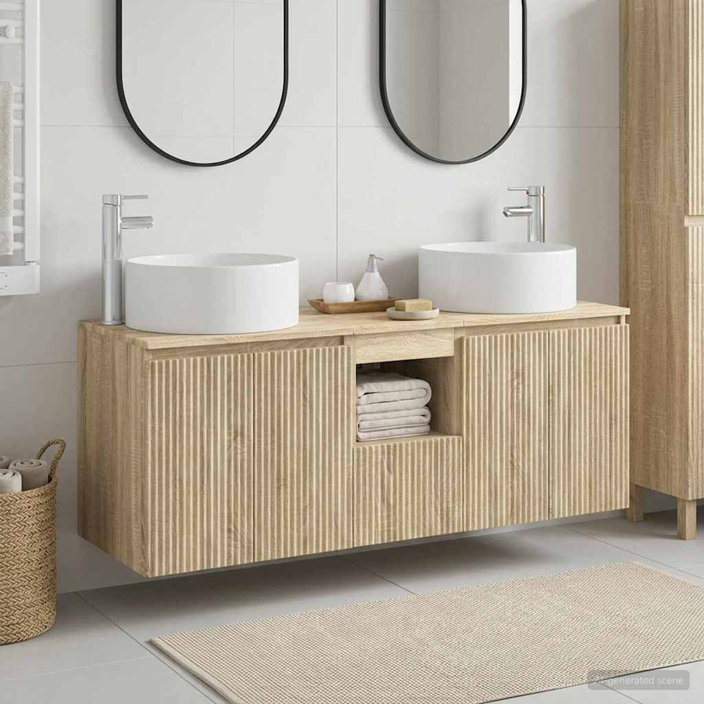 vidaXL Badkamerkastenset 3 st Wit 49,5 x 44,5 x 65,5 cm Bewerkt hout