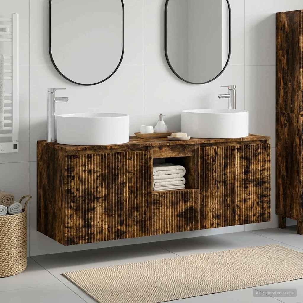 vidaXL Badkamerkastenset 3 st Wit 49,5 x 44,5 x 65,5 cm Bewerkt hout