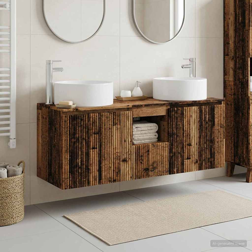 vidaXL Badkamerkastenset 3 st Wit 49,5 x 44,5 x 65,5 cm Bewerkt hout