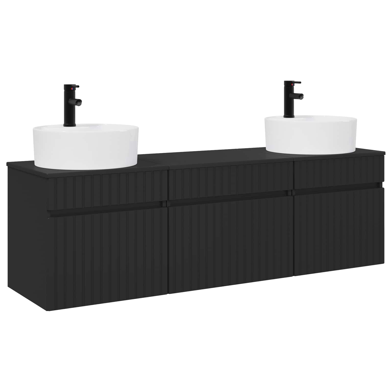 vidaXL Badkamerkastenset 3 st Wit 49 x 44,5 x 65 cm Bewerkt hout