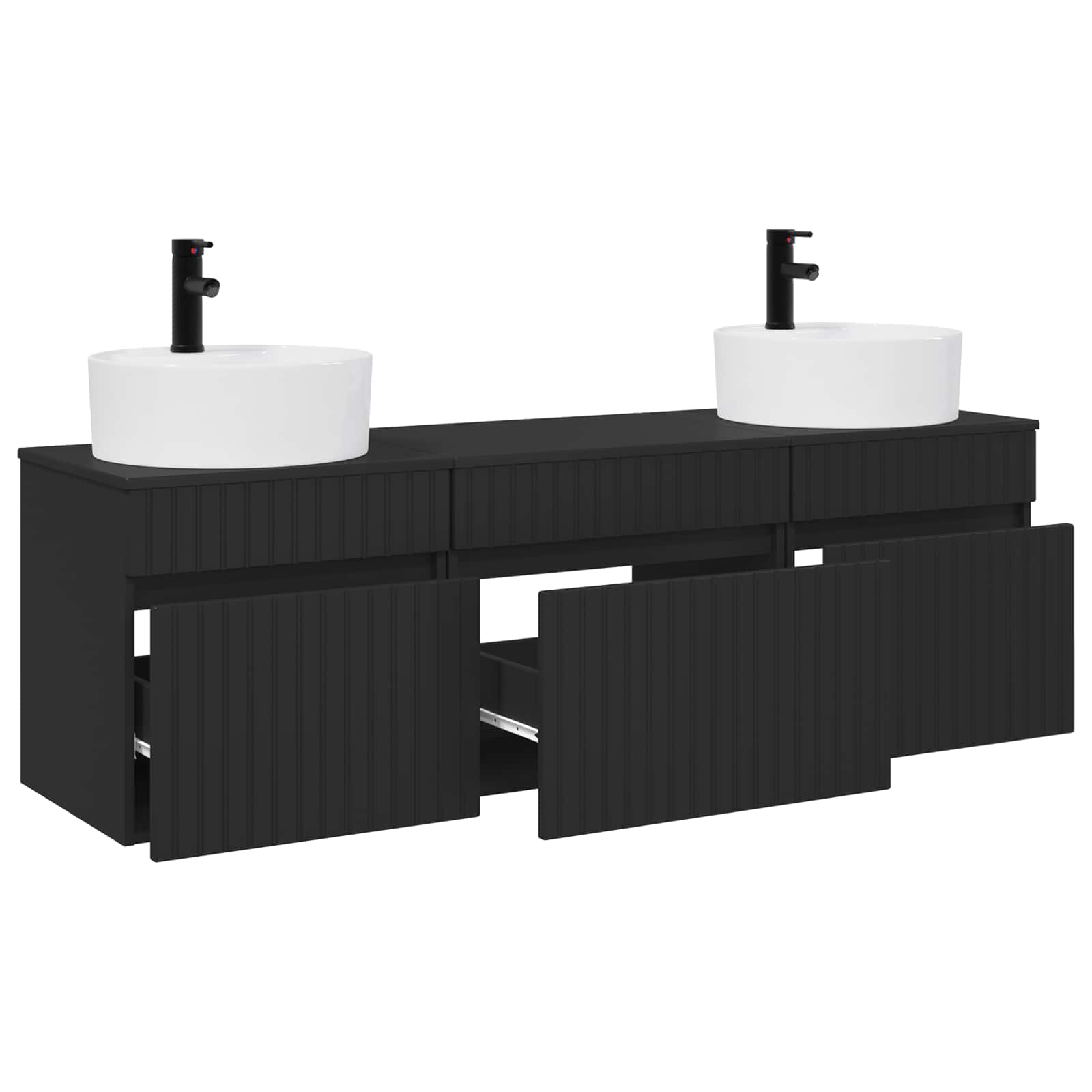 vidaXL Badkamerkastenset 3 st Wit 49 x 44,5 x 65 cm Bewerkt hout