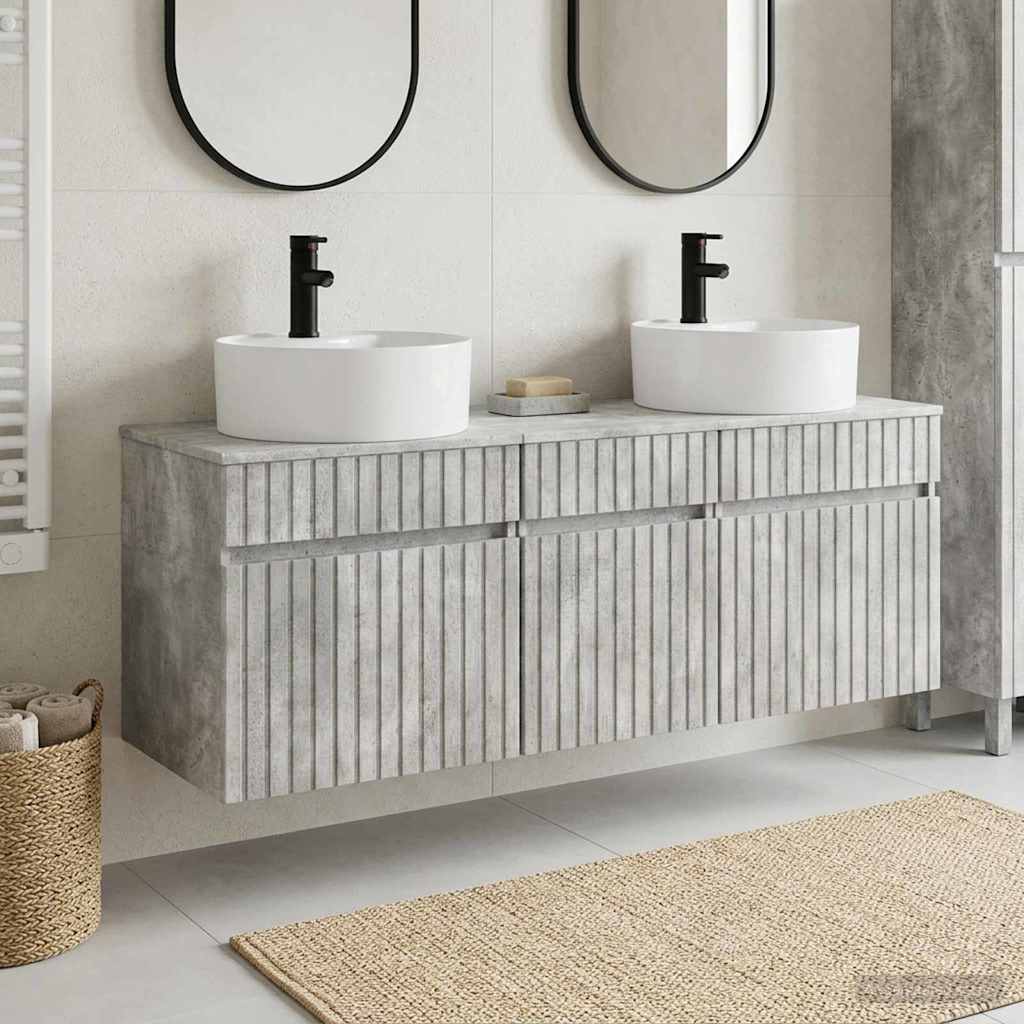vidaXL Badkamerkastenset 3 st Wit 49 x 44,5 x 65 cm Bewerkt hout