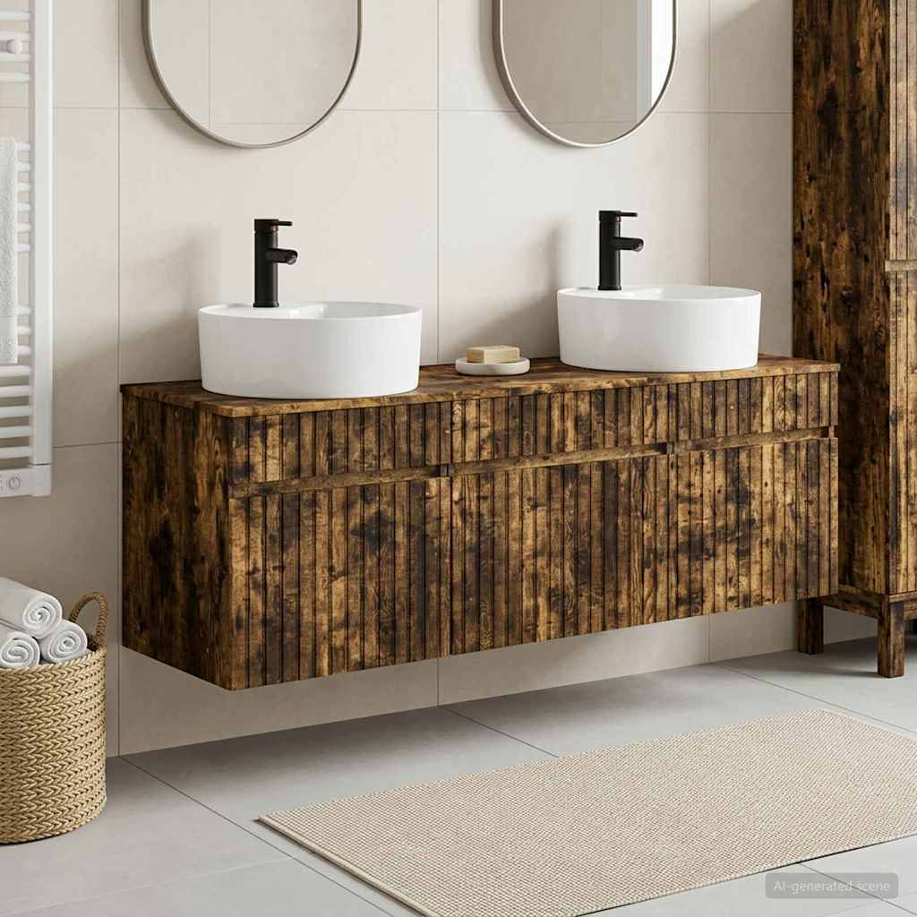 vidaXL Badkamerkastenset 3 st Wit 49 x 44,5 x 65 cm Bewerkt hout