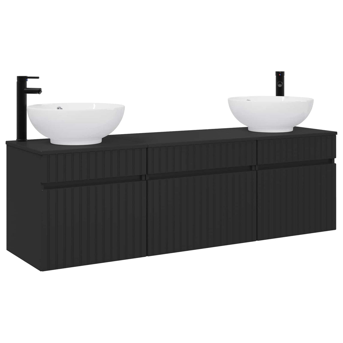 vidaXL Badkamerkastenset 3 st Wit 49 x 44,5 x 66,5 cm Bewerkt hout