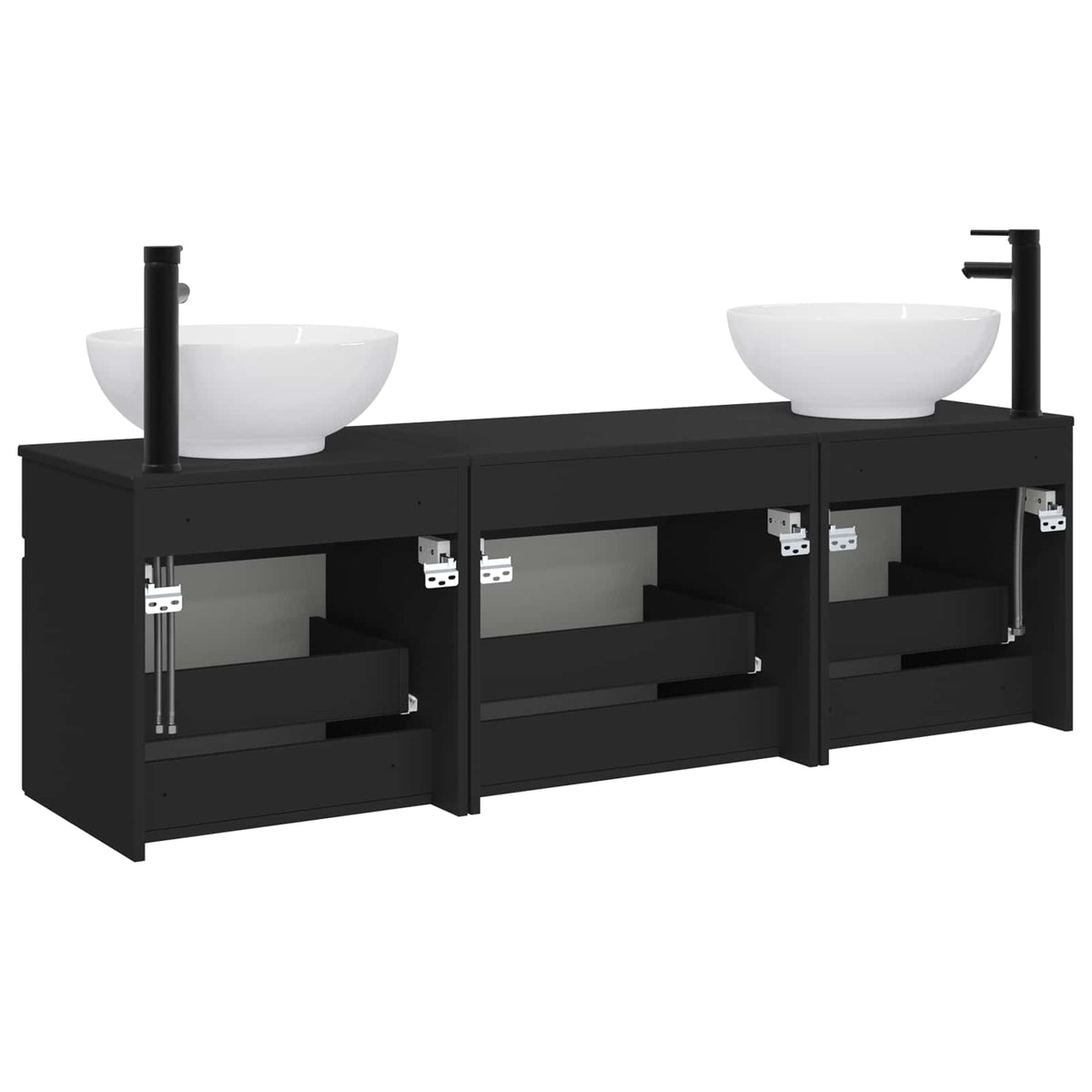 vidaXL Badkamerkastenset 3 st Wit 49 x 44,5 x 66,5 cm Bewerkt hout