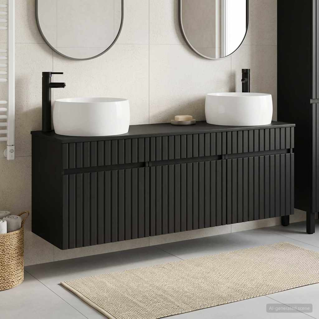 vidaXL Badkamerkastenset 3 st Wit 49 x 44,5 x 66 cm Bewerkt hout