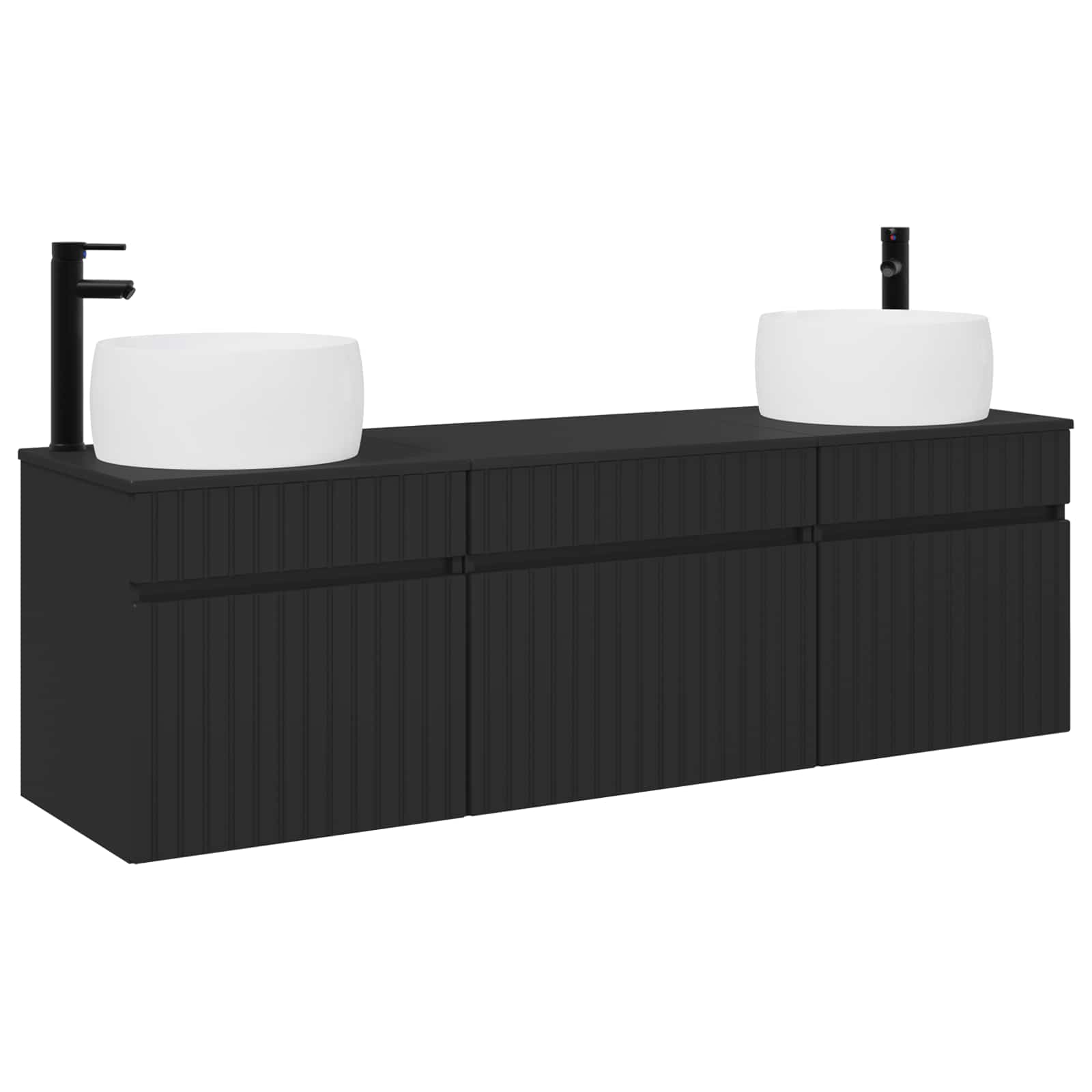 vidaXL Badkamerkastenset 3 st Wit 49 x 44,5 x 66 cm Bewerkt hout