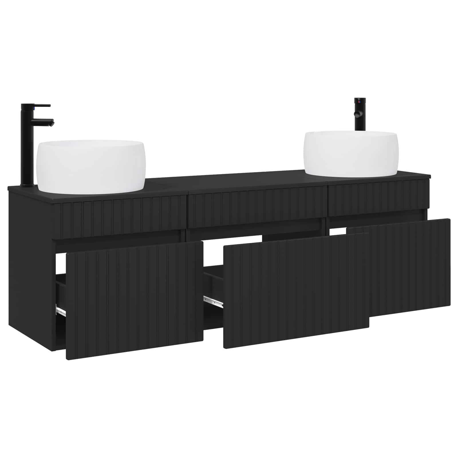 vidaXL Badkamerkastenset 3 st Wit 49 x 44,5 x 66 cm Bewerkt hout