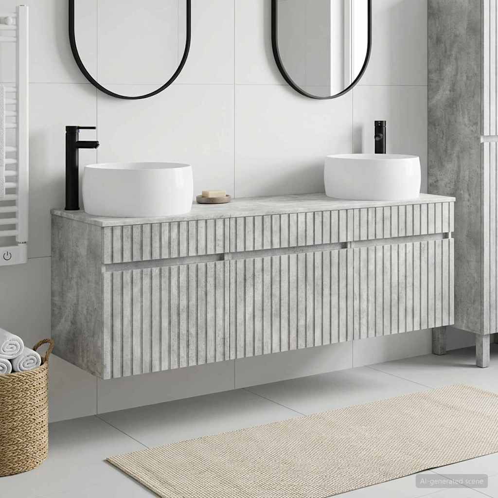vidaXL Badkamerkastenset 3 st Wit 49 x 44,5 x 66 cm Bewerkt hout