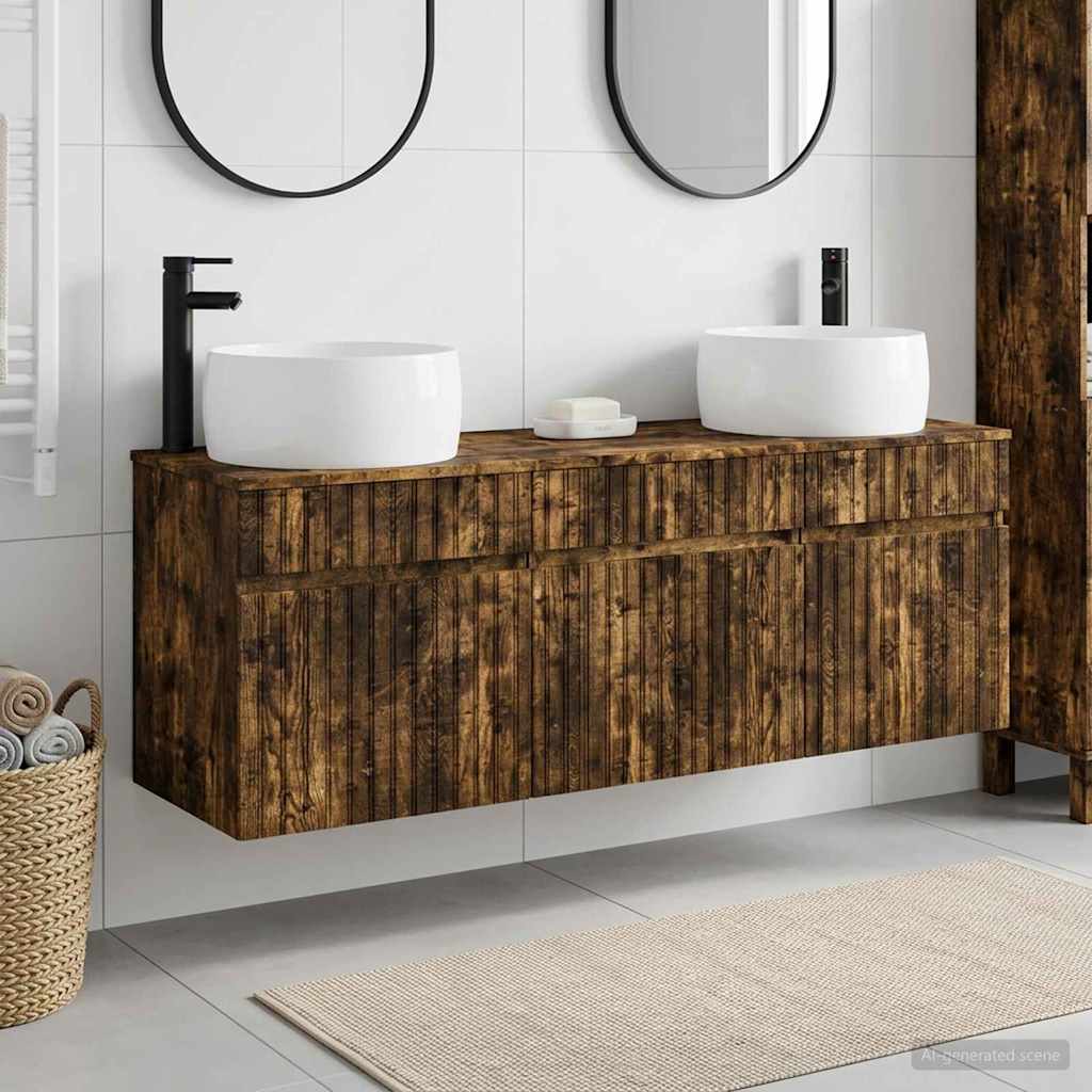 vidaXL Badkamerkastenset 3 st Wit 49 x 44,5 x 66 cm Bewerkt hout