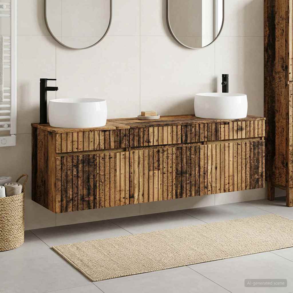 vidaXL Badkamerkastenset 3 st Wit 49 x 44,5 x 66 cm Bewerkt hout