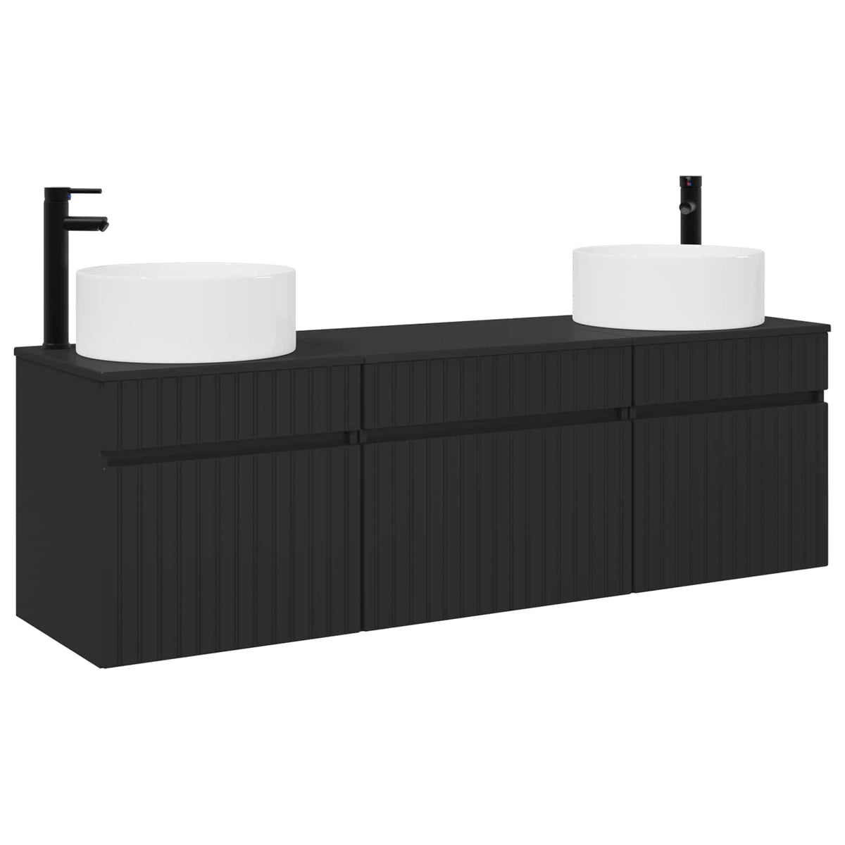 vidaXL Badkamerkastenset 3 st Wit 49 x 44,5 x 65,5 cm Bewerkt hout