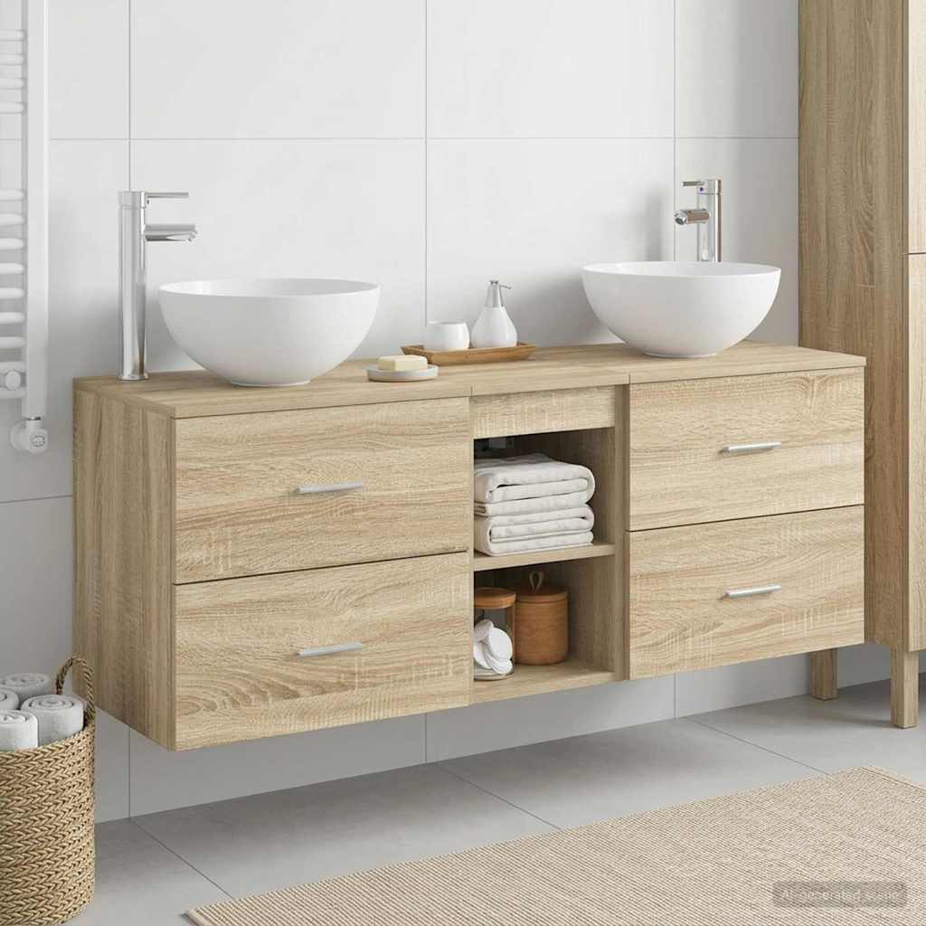 vidaXL Badkamerkastenset 3 st Wit 49,5 x 35 x 63 cm Bewerkt hout