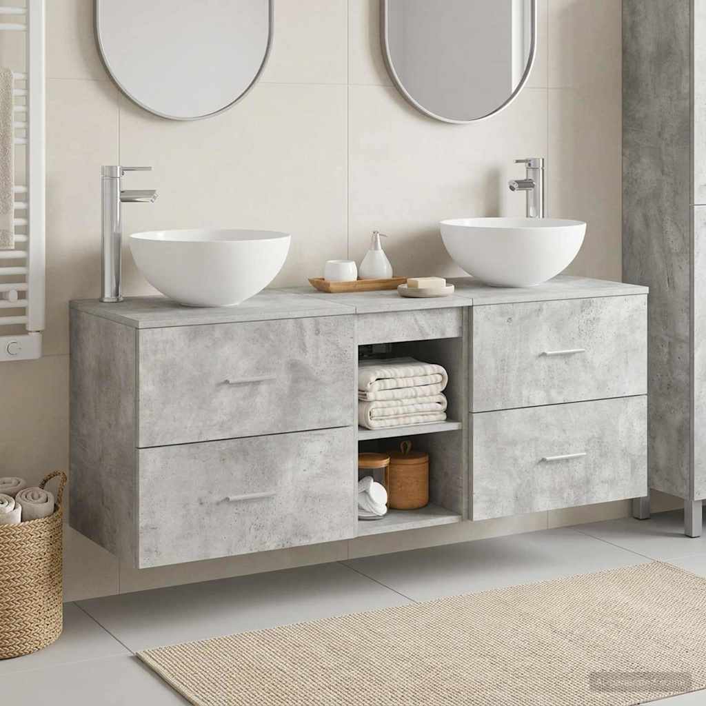 vidaXL Badkamerkastenset 3 st Wit 49,5 x 35 x 63 cm Bewerkt hout