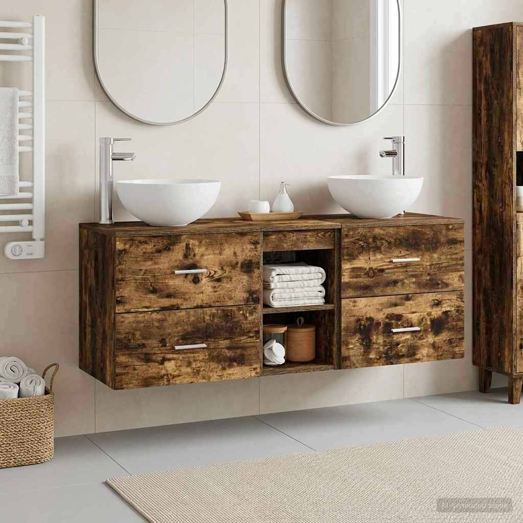 vidaXL Badkamerkastenset 3 st Wit 49,5 x 35 x 63 cm Bewerkt hout