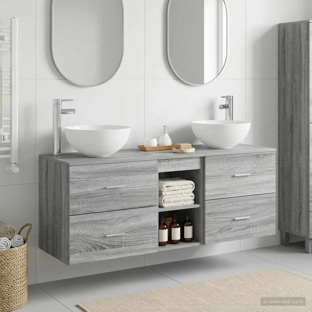 vidaXL Badkamerkastenset 3 st Wit 49,5 x 35 x 63 cm Bewerkt hout