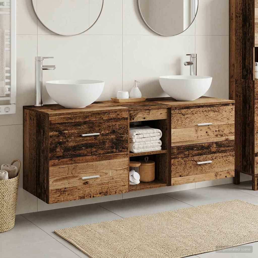 vidaXL Badkamerkastenset 3 st Wit 49,5 x 35 x 63 cm Bewerkt hout