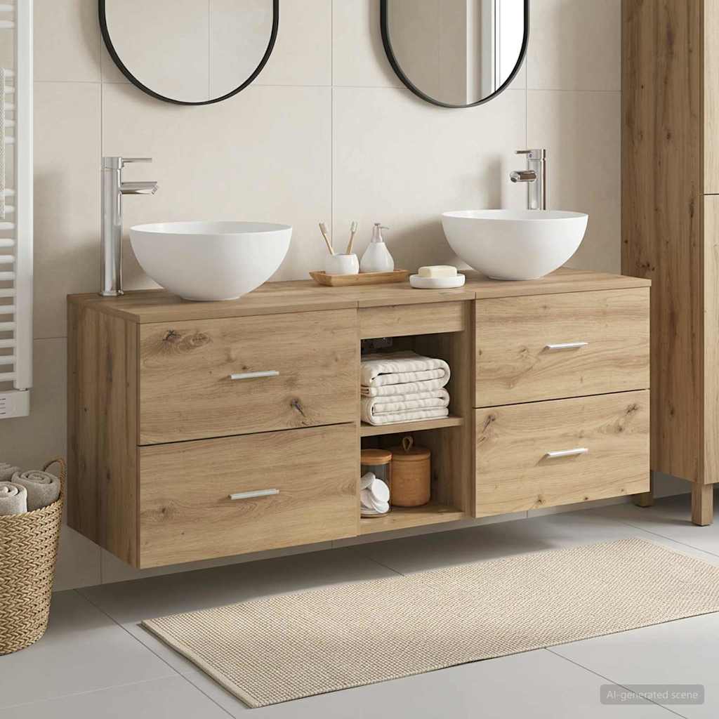 vidaXL Badkamerkastenset 3 st Wit 49,5 x 35 x 63 cm Bewerkt hout