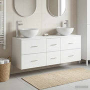 vidaXL Badkamerkastenset 3 st Wit 49,5 x 35 x 63 cm Bewerkt hout