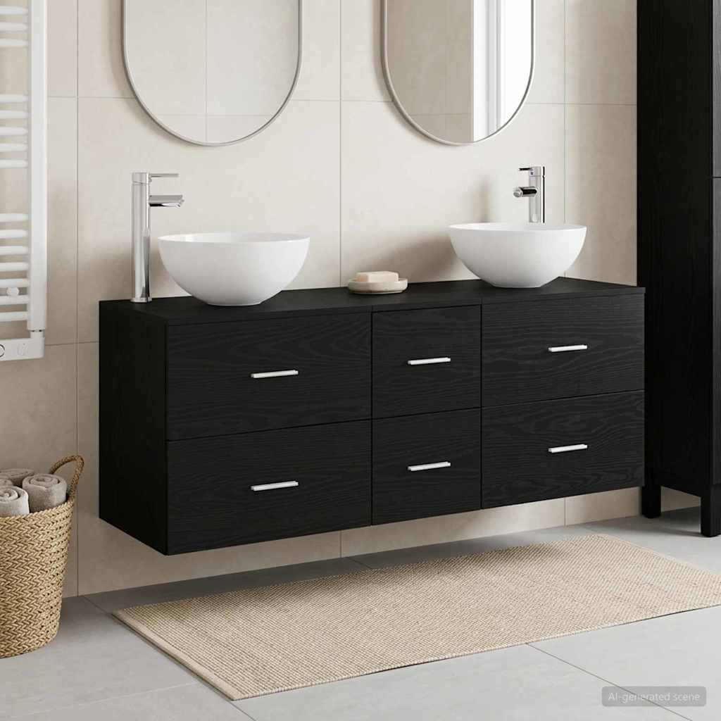 vidaXL Badkamerkastenset 3 st Wit 49,5 x 35 x 63 cm Bewerkt hout