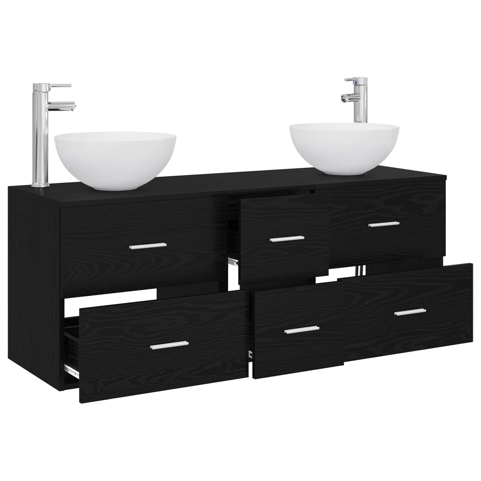 vidaXL Badkamerkastenset 3 st Wit 49,5 x 35 x 63 cm Bewerkt hout