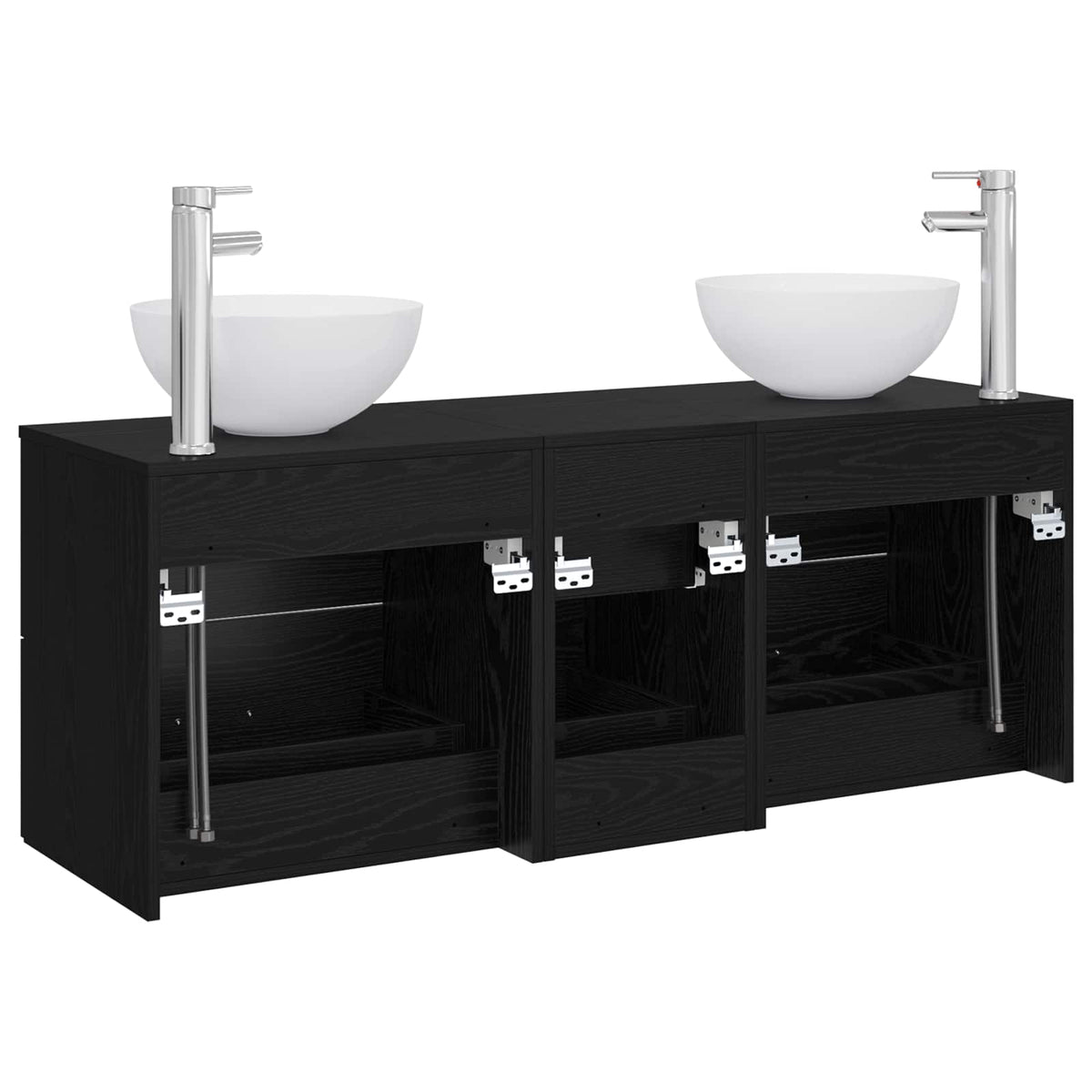vidaXL Badkamerkastenset 3 st Wit 49,5 x 35 x 63 cm Bewerkt hout