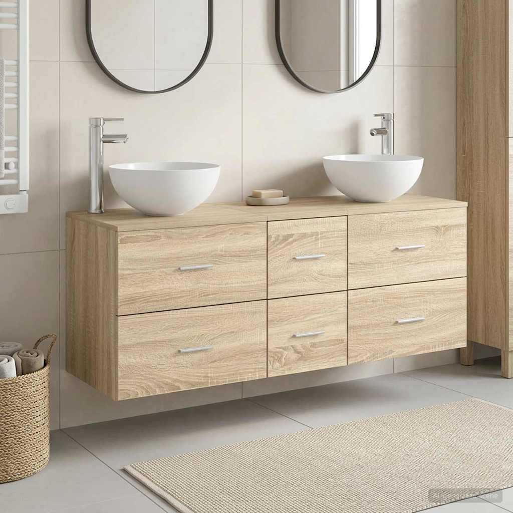vidaXL Badkamerkastenset 3 st Wit 49,5 x 35 x 63 cm Bewerkt hout