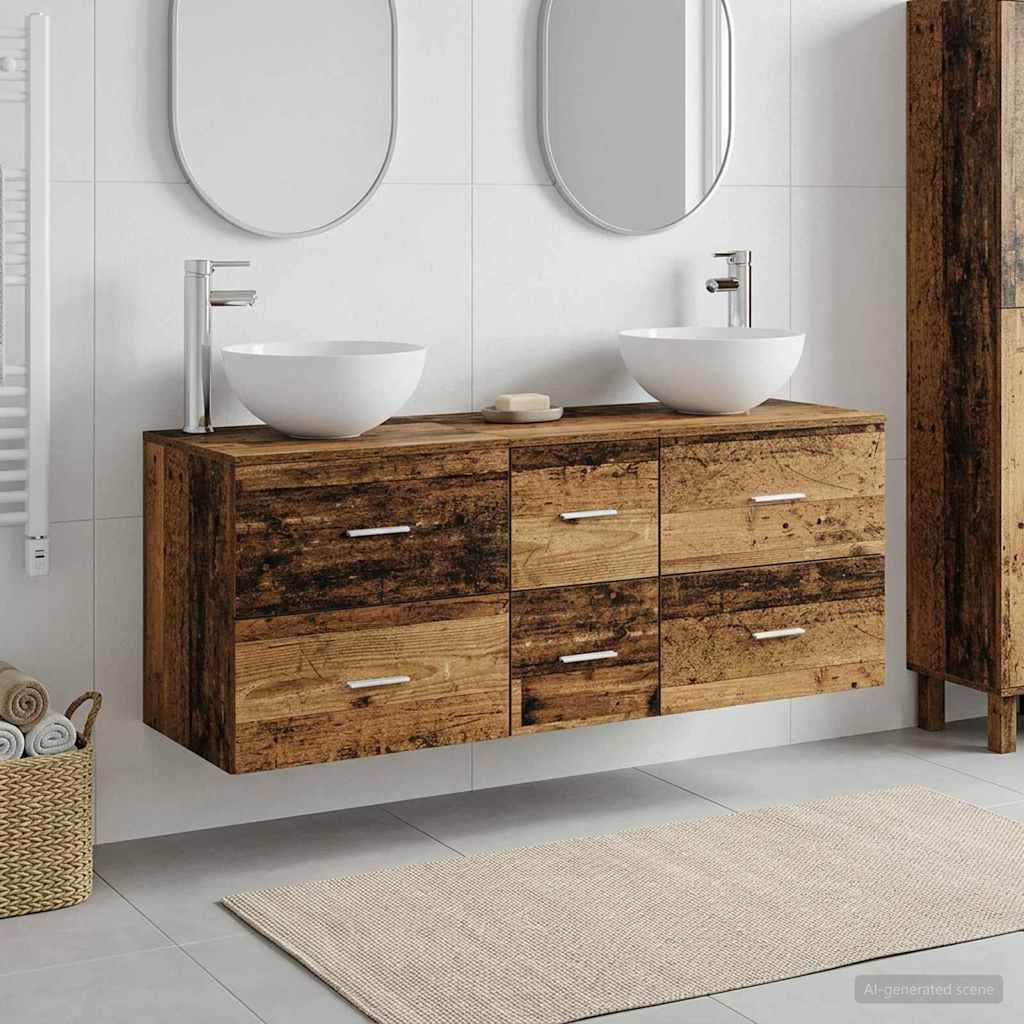 vidaXL Badkamerkastenset 3 st Wit 49,5 x 35 x 63 cm Bewerkt hout