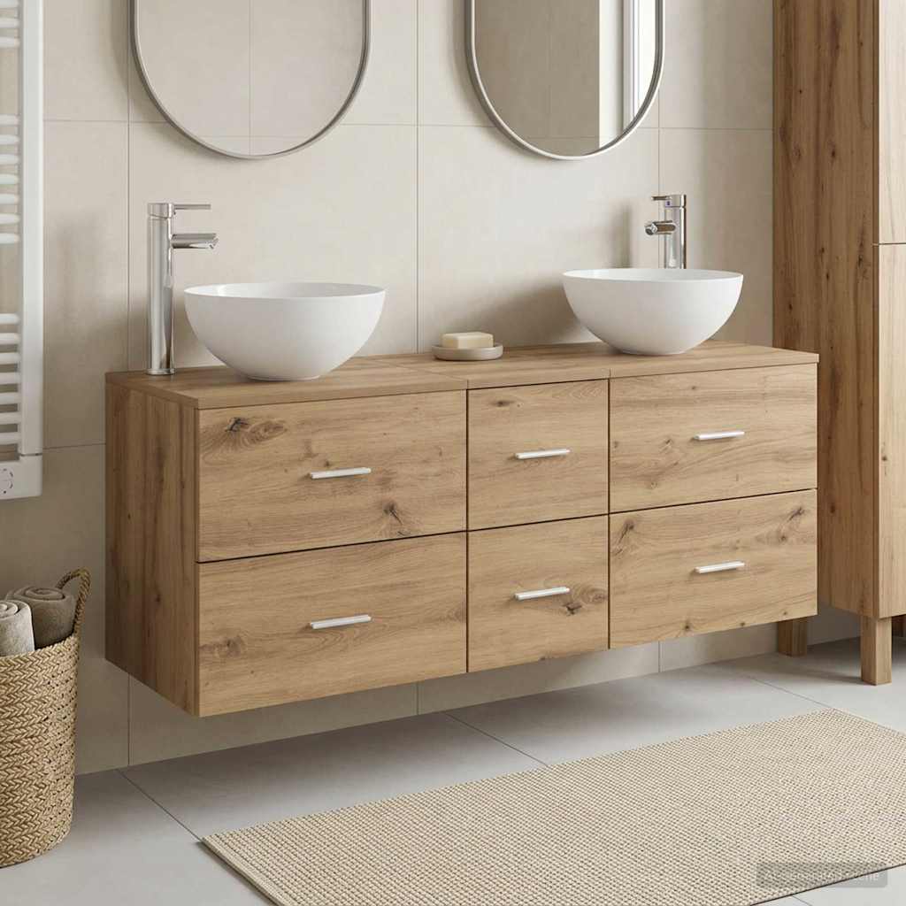 vidaXL Badkamerkastenset 3 st Wit 49,5 x 35 x 63 cm Bewerkt hout