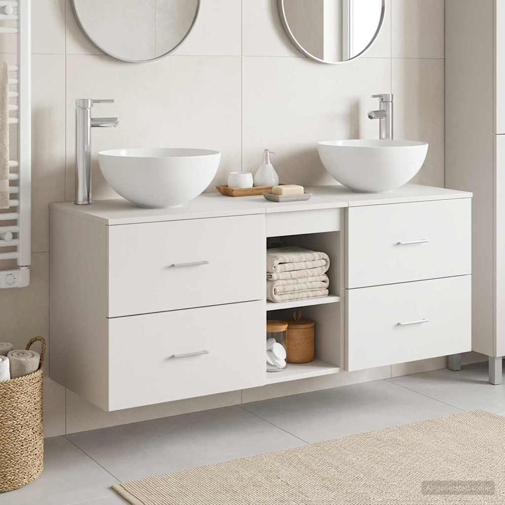 vidaXL Badkamerkastenset 3 st Wit 49,5 x 41 x 64,5 cm Bewerkt hout