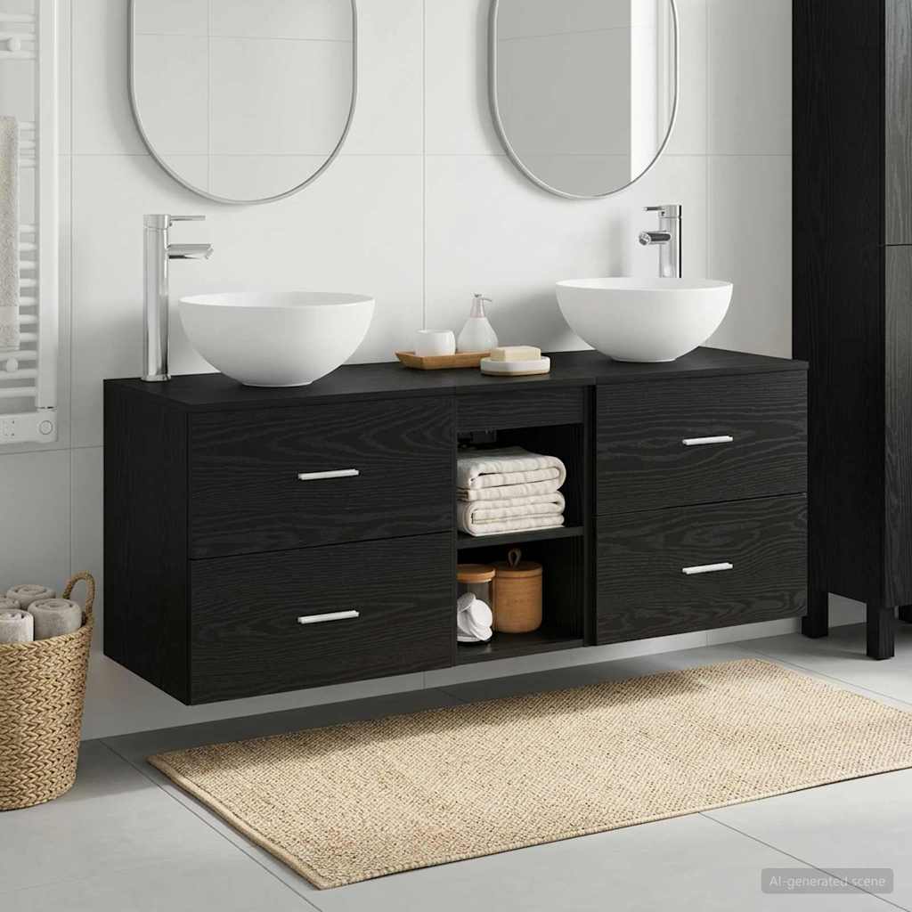 vidaXL Badkamerkastenset 3 st Wit 49,5 x 41 x 64,5 cm Bewerkt hout