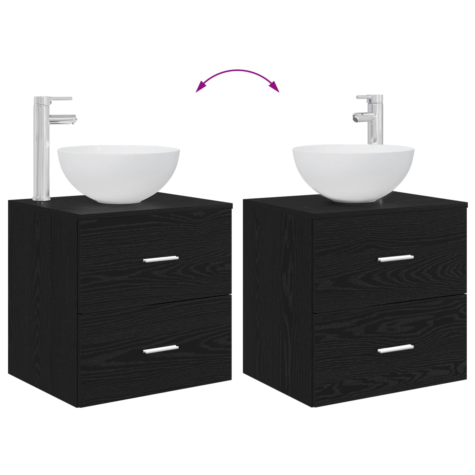 vidaXL Badkamerkastenset 3 st Wit 49,5 x 41 x 64,5 cm Bewerkt hout