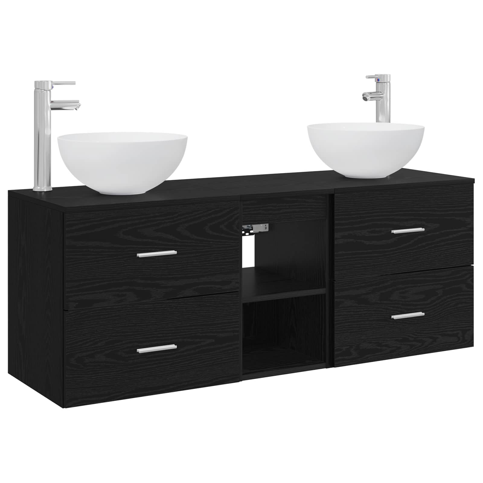 vidaXL Badkamerkastenset 3 st Wit 49,5 x 41 x 64,5 cm Bewerkt hout