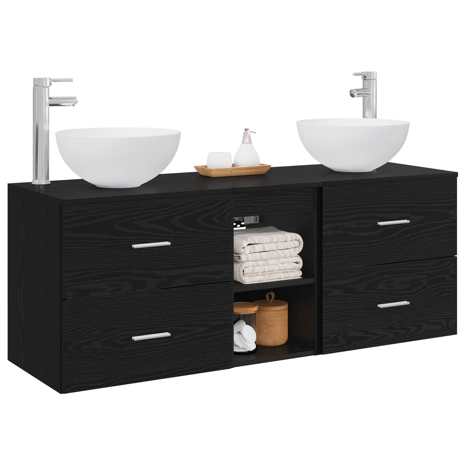 vidaXL Badkamerkastenset 3 st Wit 49,5 x 41 x 64,5 cm Bewerkt hout