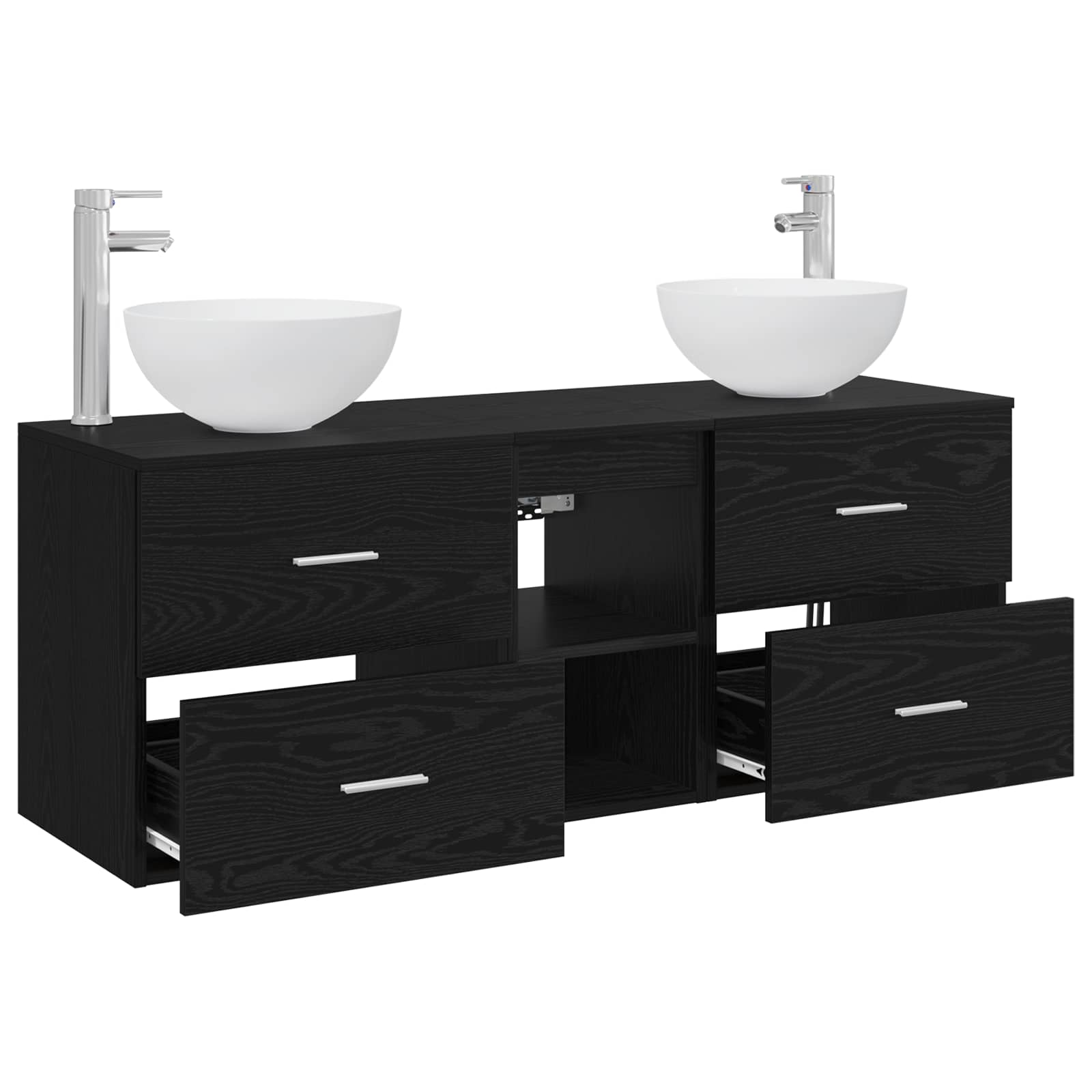vidaXL Badkamerkastenset 3 st Wit 49,5 x 41 x 64,5 cm Bewerkt hout