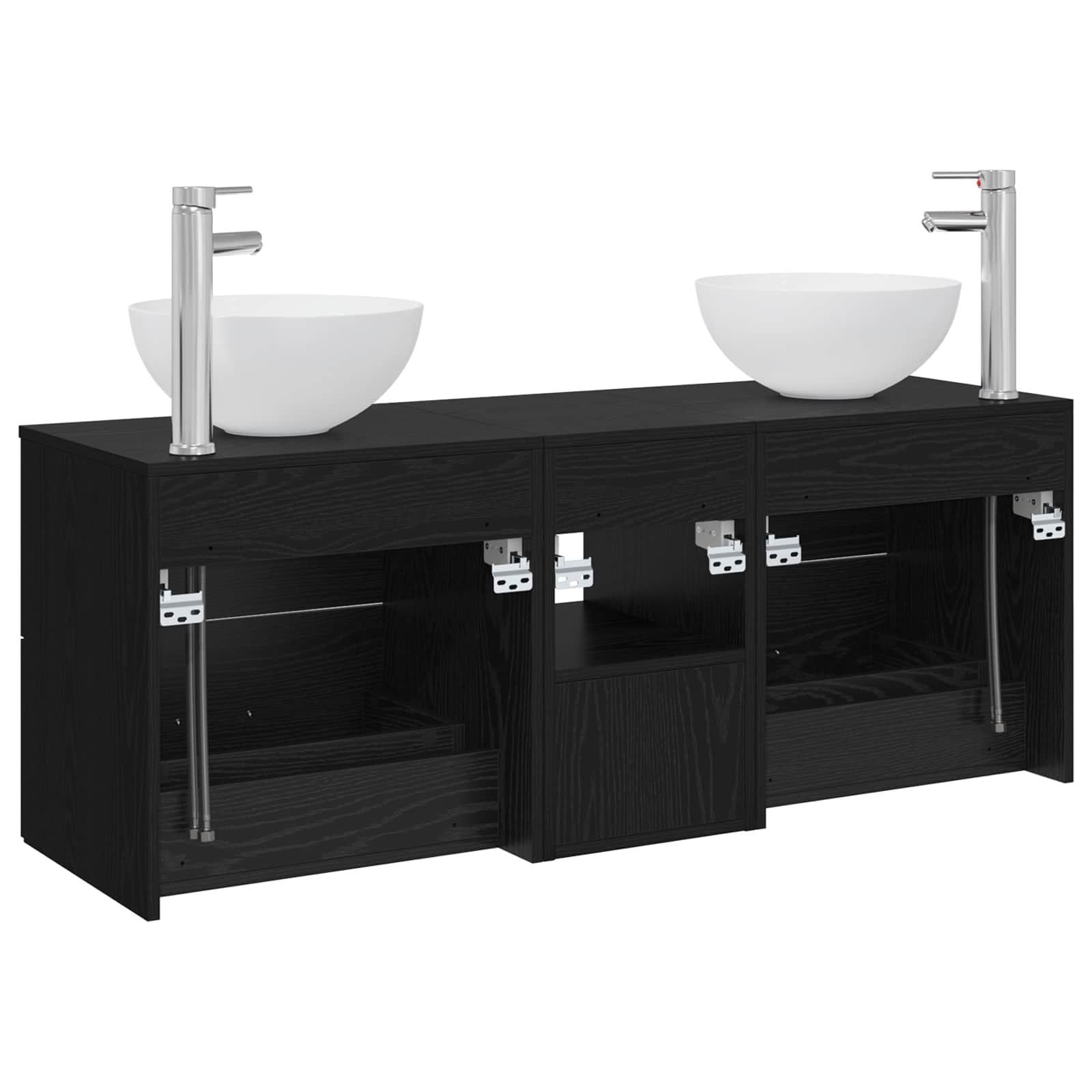 vidaXL Badkamerkastenset 3 st Wit 49,5 x 41 x 64,5 cm Bewerkt hout